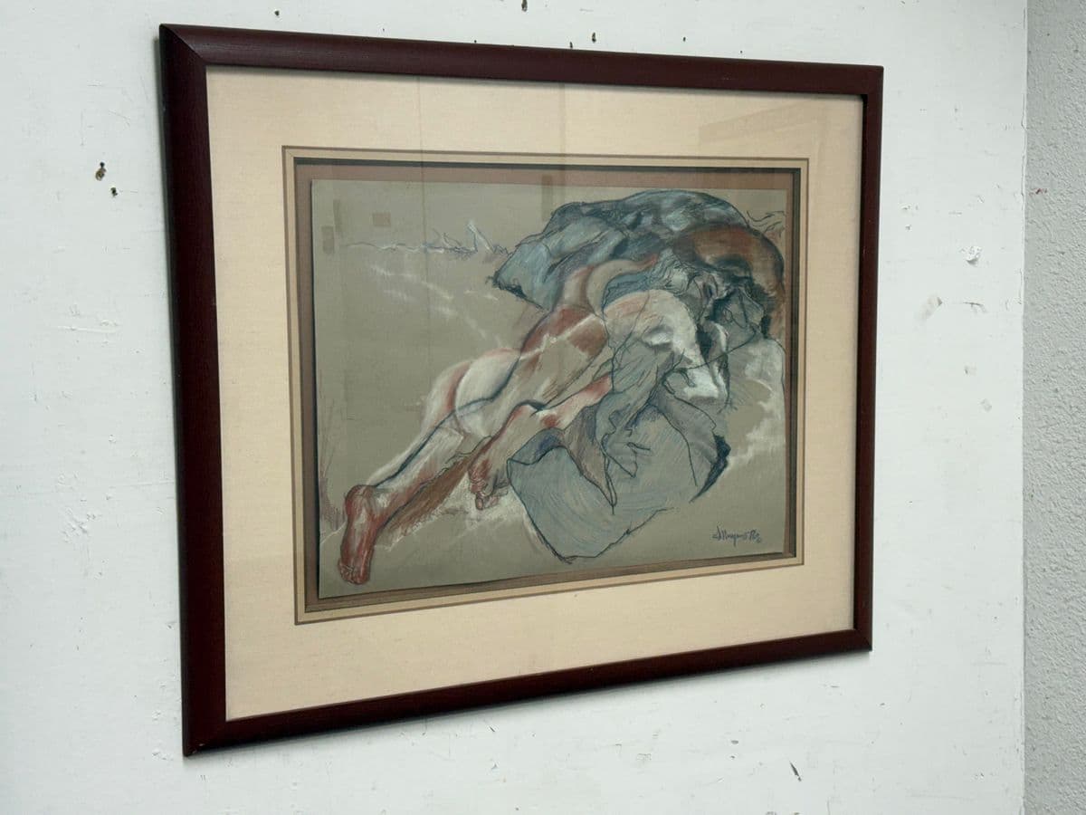 Circa 1976 J. Mayons Pastel Panting of Male Nude, SIgned - Thumbnail 3