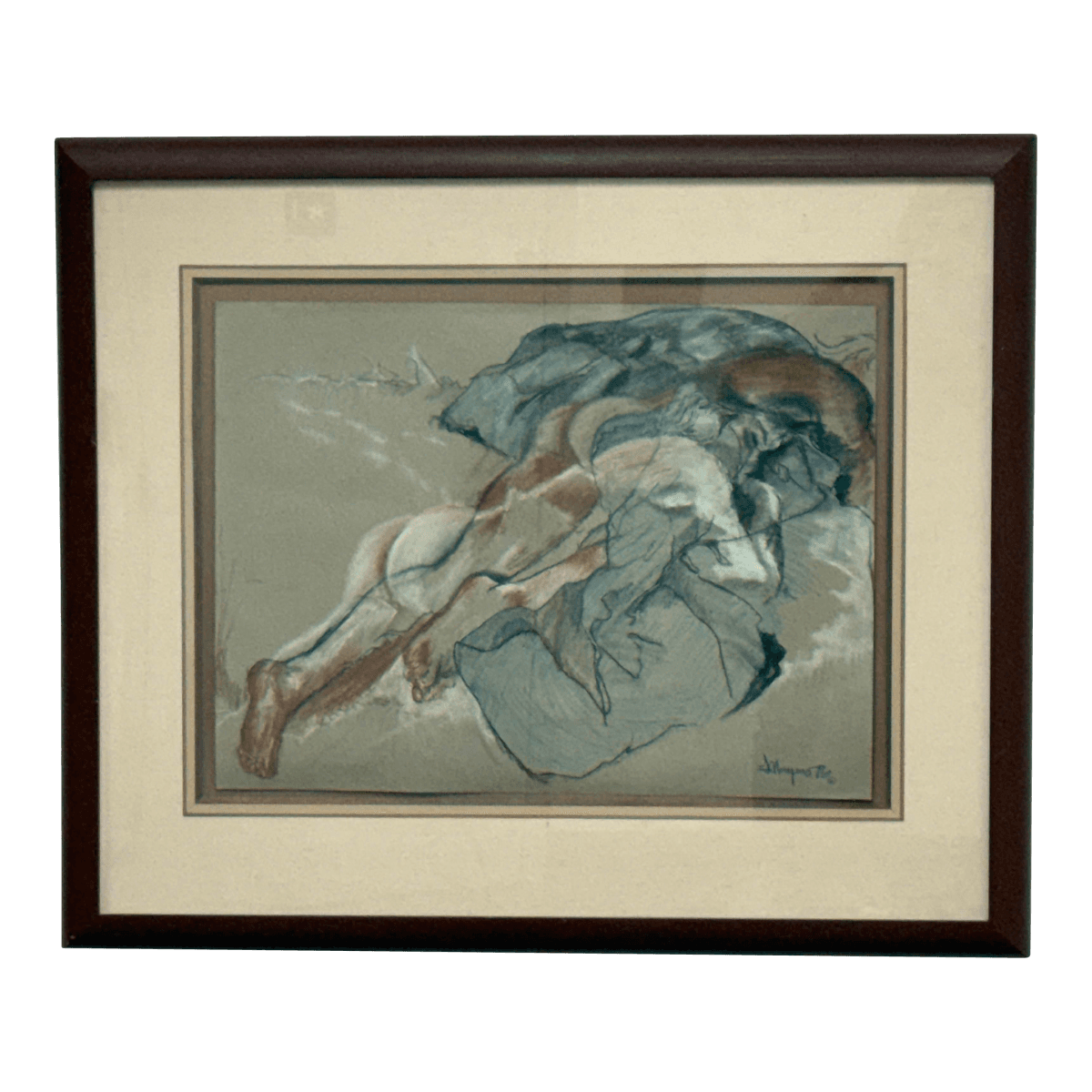 Circa 1976 J. Mayons Pastel Panting of Male Nude, SIgned - Image 1