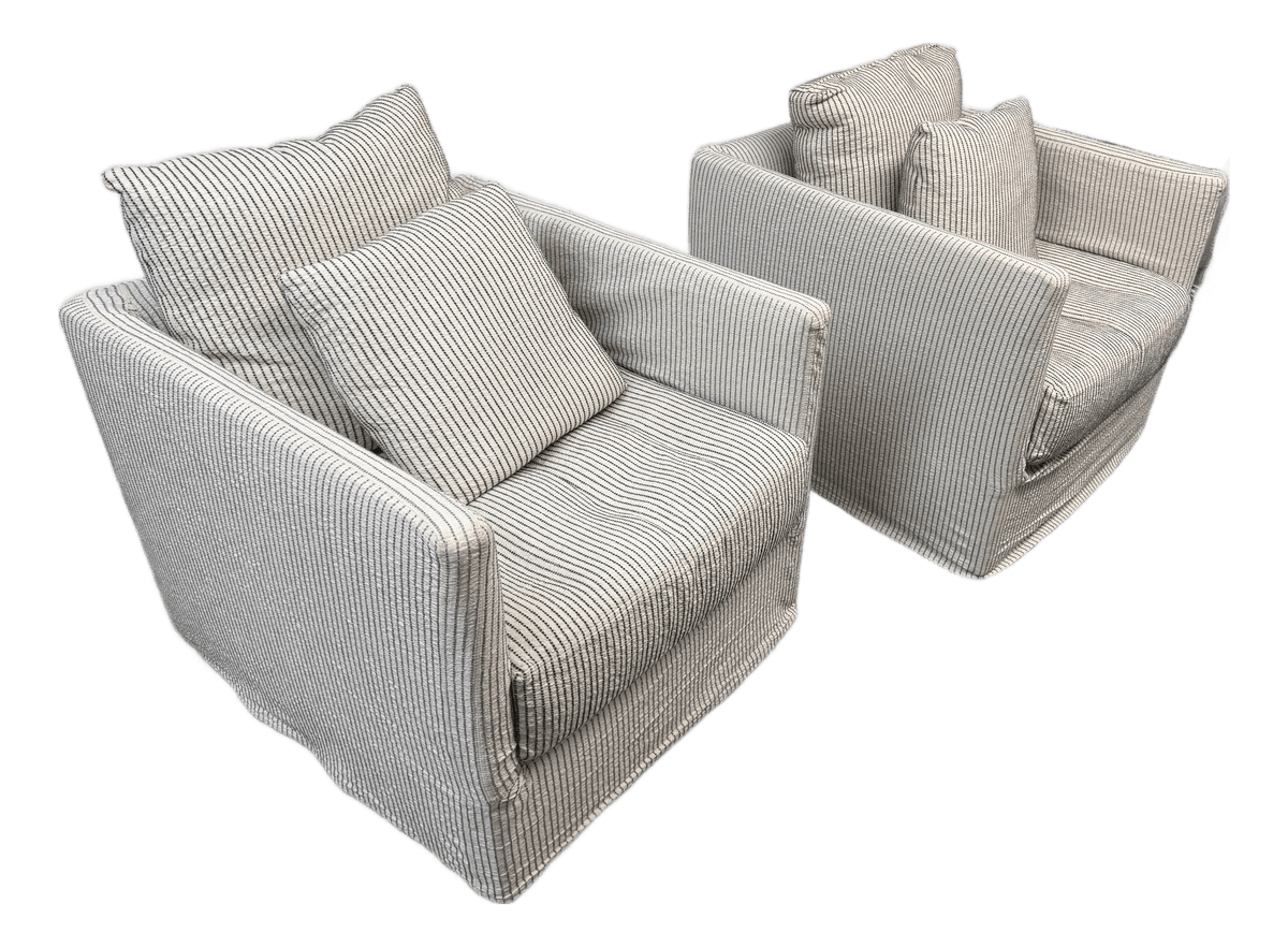 Verellen Millie Swivel Chairs + Slipcover Sets, Pair - Thumbnail 2