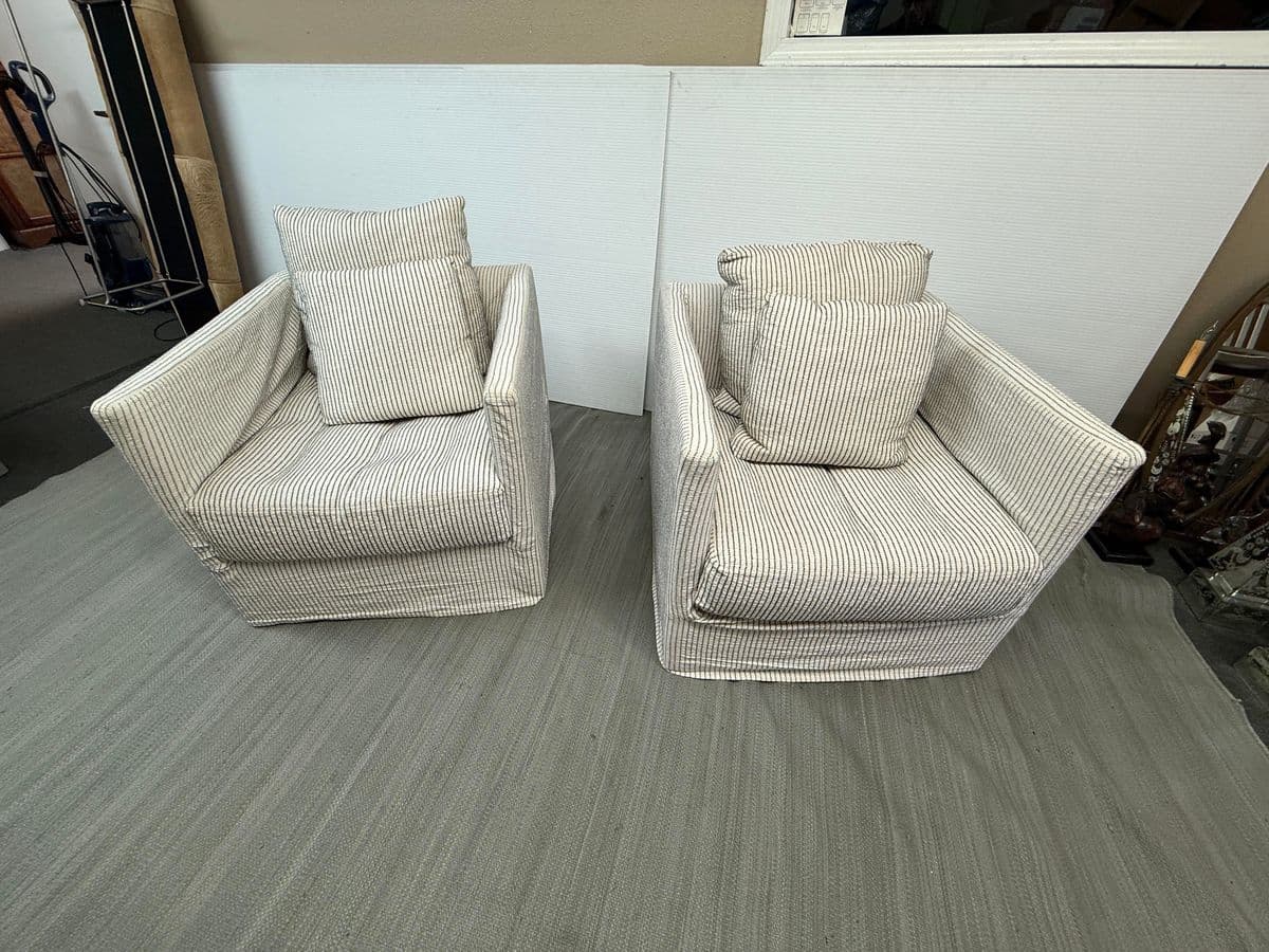 Verellen Millie Swivel Chairs + Slipcover Sets, Pair - Thumbnail 4