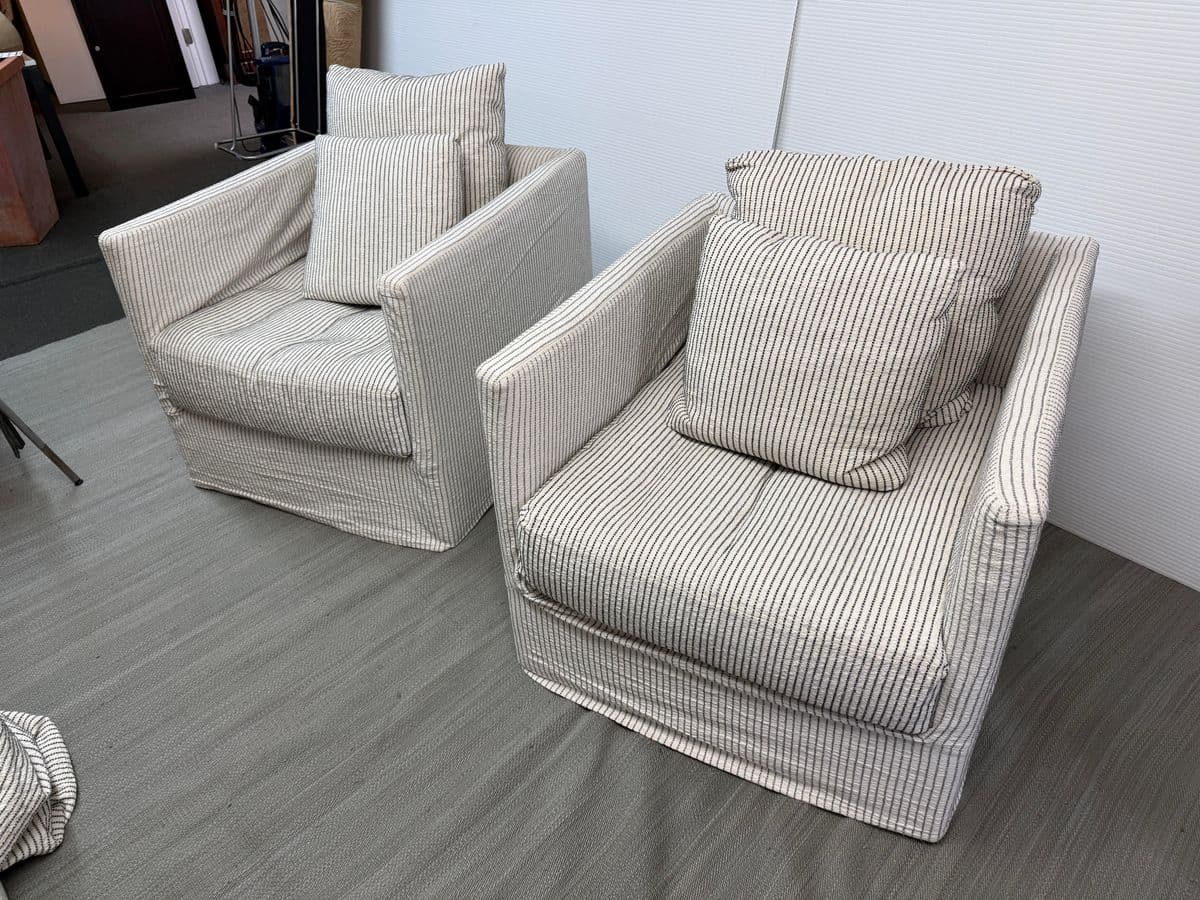 Verellen Millie Swivel Chairs + Slipcover Sets, Pair - Thumbnail 3