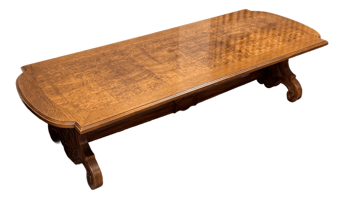 Vintage Spanish Revival Carved Wood Coffee Table - Thumbnail 2