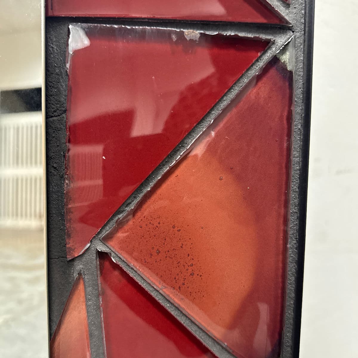 Post Modern Custom Design Metal + Red Ceramic Mirror - Thumbnail 7