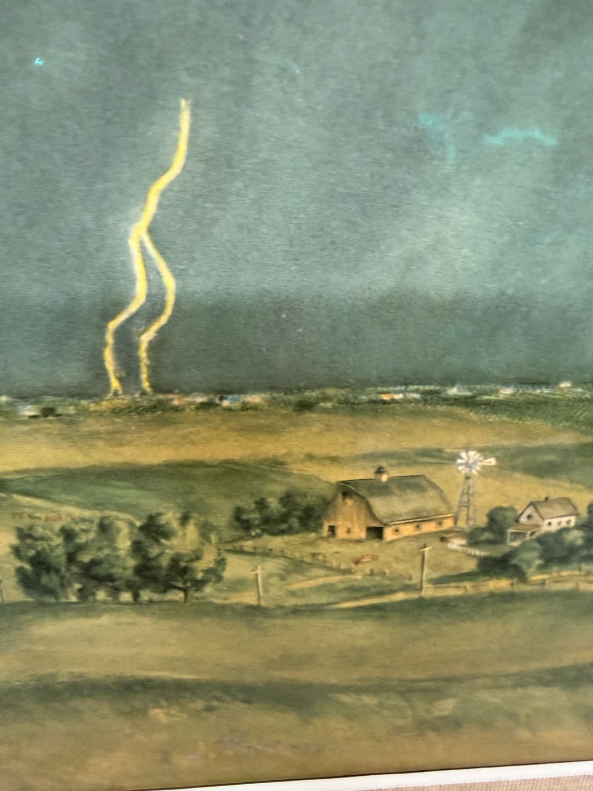 Late 20th Century John Steuart Curry "The Line Storm" Print, Signed - Thumbnail 6