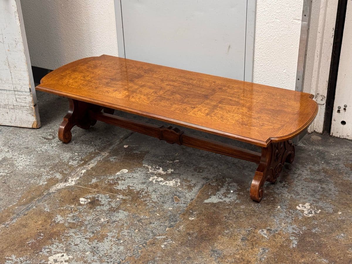 Vintage Spanish Revival Carved Wood Coffee Table - Thumbnail 3