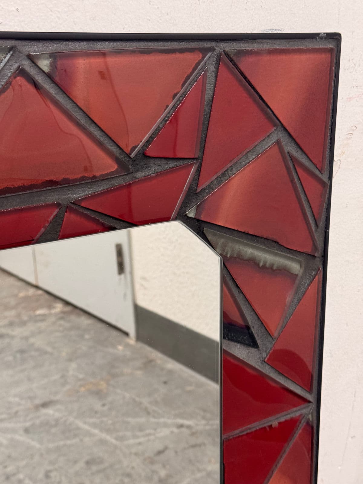 Post Modern Custom Design Metal + Red Ceramic Mirror - Thumbnail 6