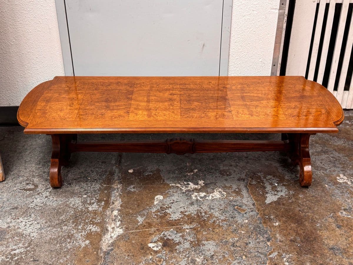 Vintage Spanish Revival Carved Wood Coffee Table - Thumbnail 4