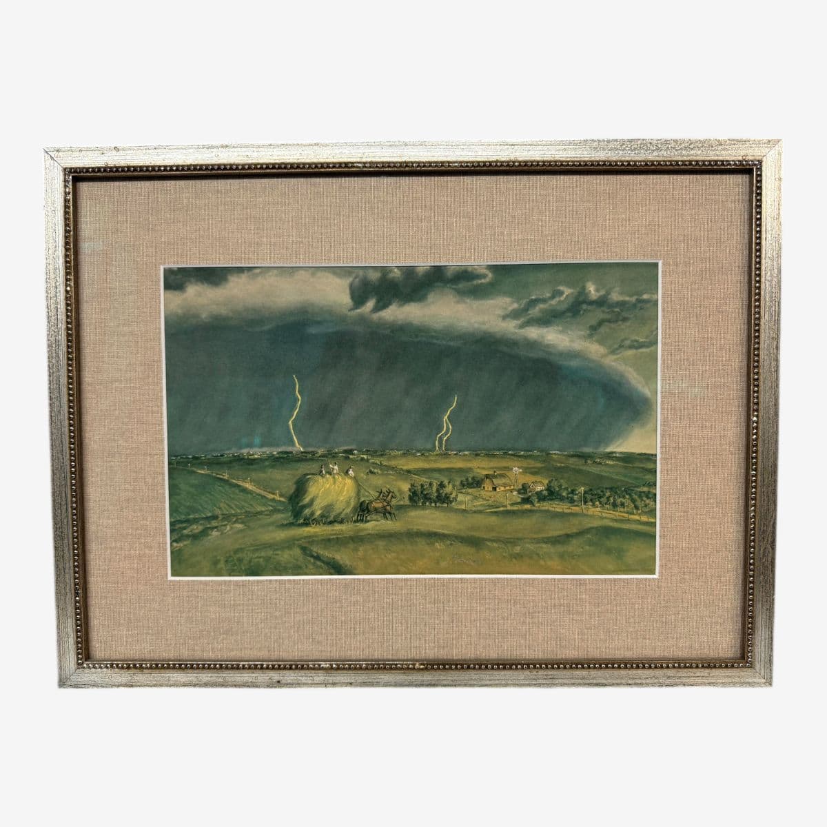 Late 20th Century John Steuart Curry "The Line Storm" Print, Signed - Image 1