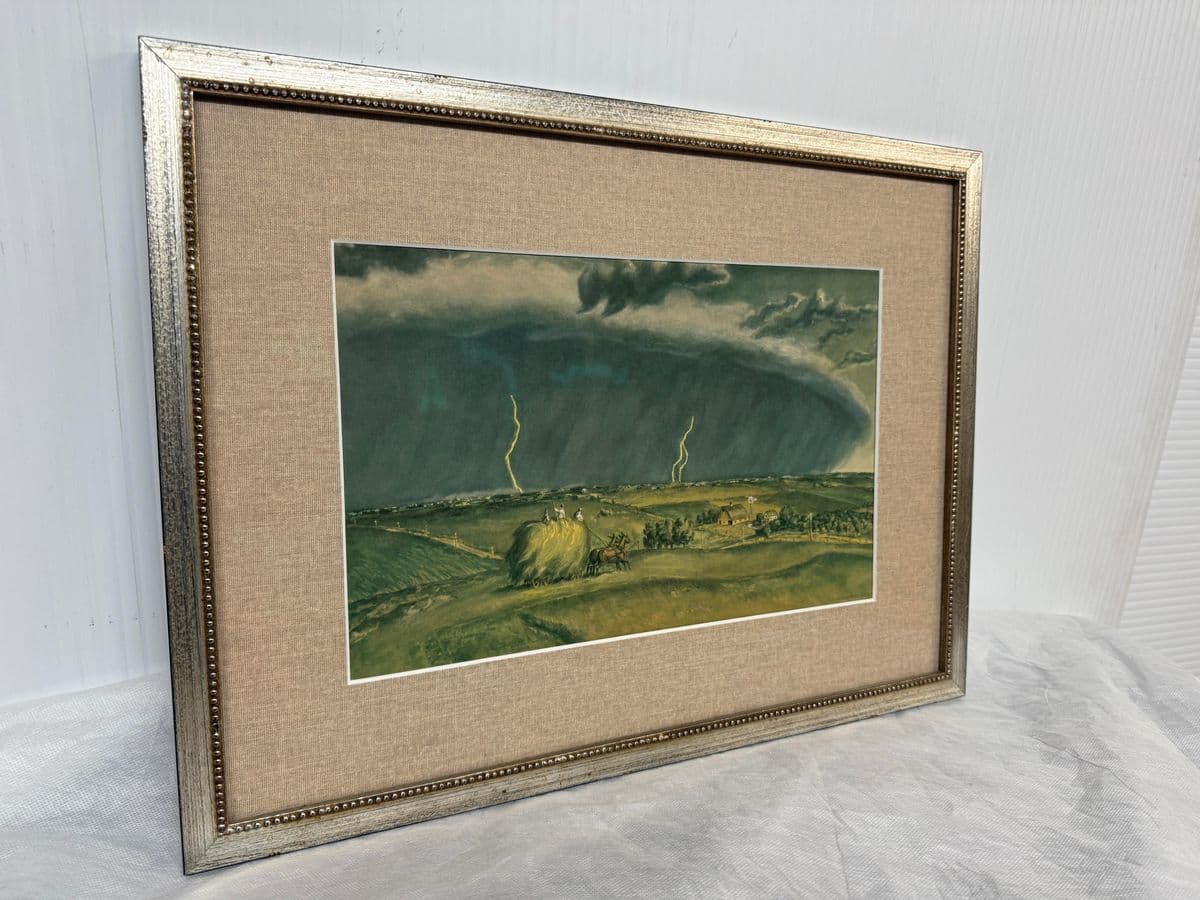 Late 20th Century John Steuart Curry "The Line Storm" Print, Signed - Thumbnail 3