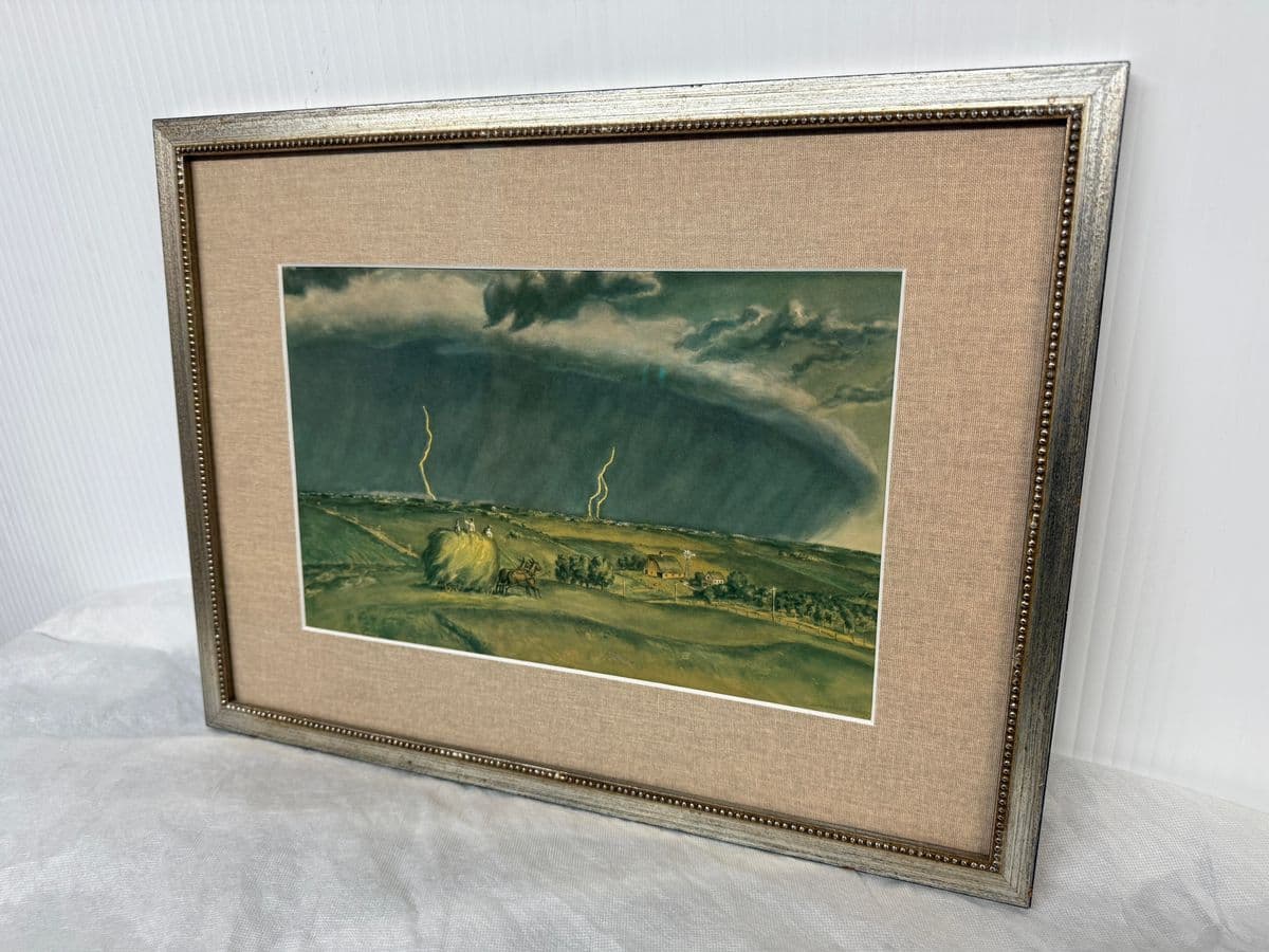 Late 20th Century John Steuart Curry "The Line Storm" Print, Signed - Thumbnail 5