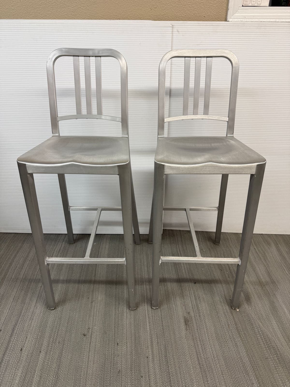 Emeco Navy Bar Stools, Pair - Thumbnail 3