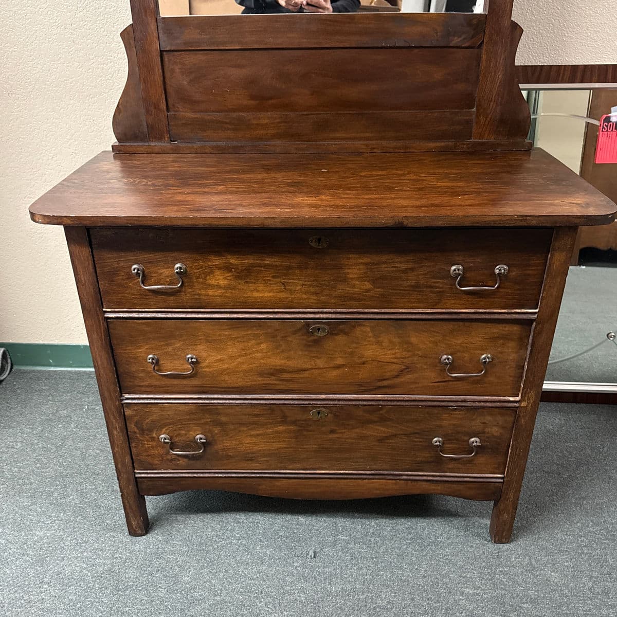 Victorian Eastlake Style Dresser With Mirror - Thumbnail 5