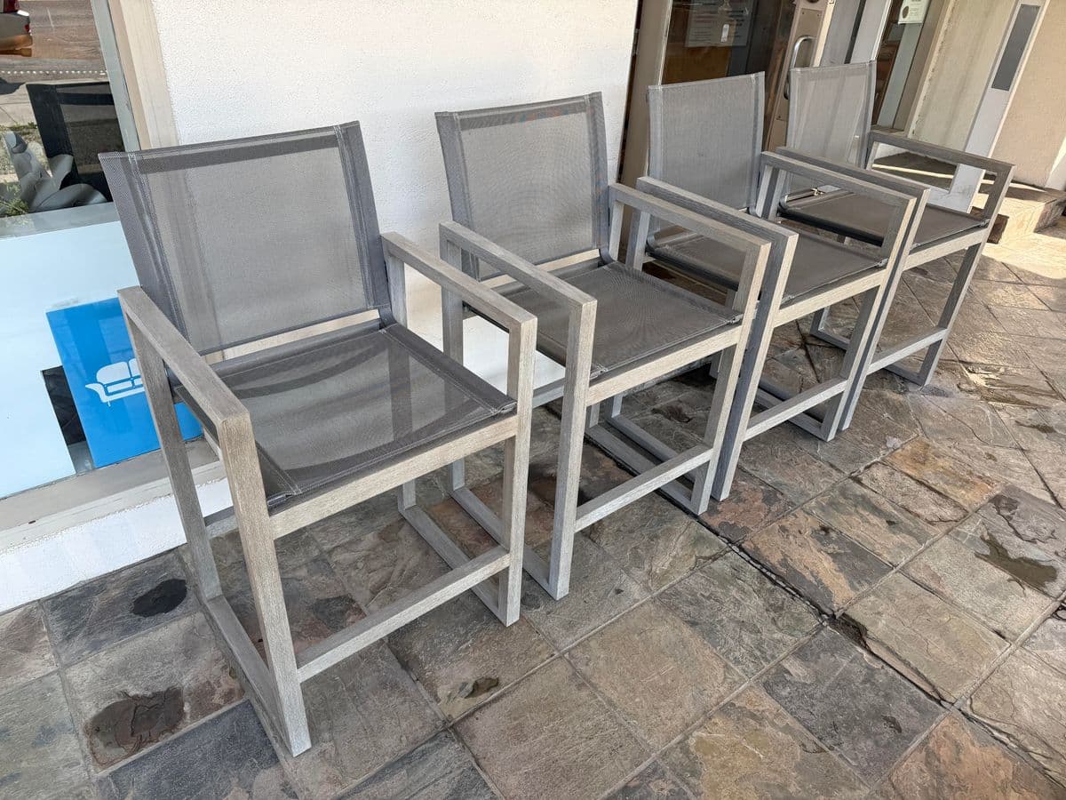 Restoration Hardware Aegean Teak Wood Counter Stools, Pair - Thumbnail 5