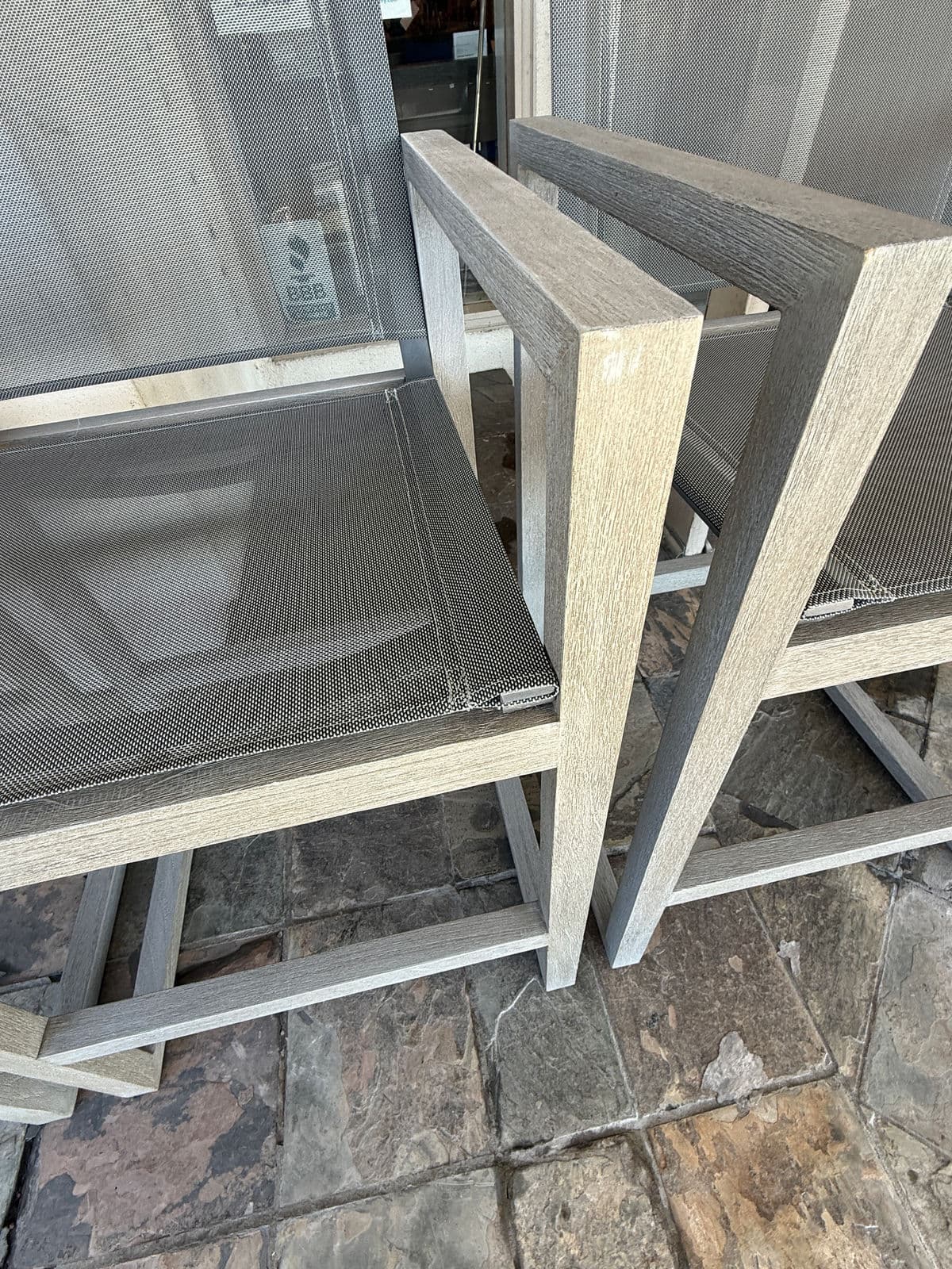 Restoration Hardware Aegean Teak Wood Counter Stools, Pair - Thumbnail 4