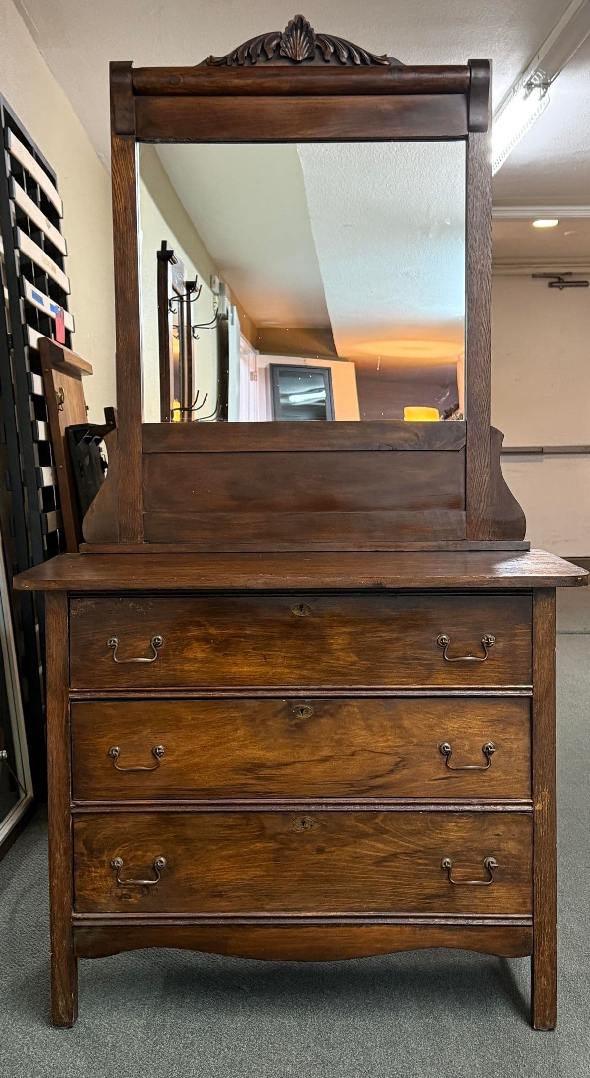 Victorian Eastlake Style Dresser With Mirror - Thumbnail 3