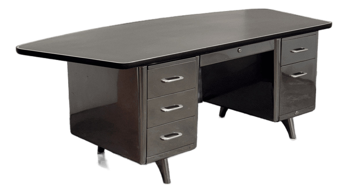 Mid 20th Century All Steel Equipment Tanker Desk - Thumbnail 2