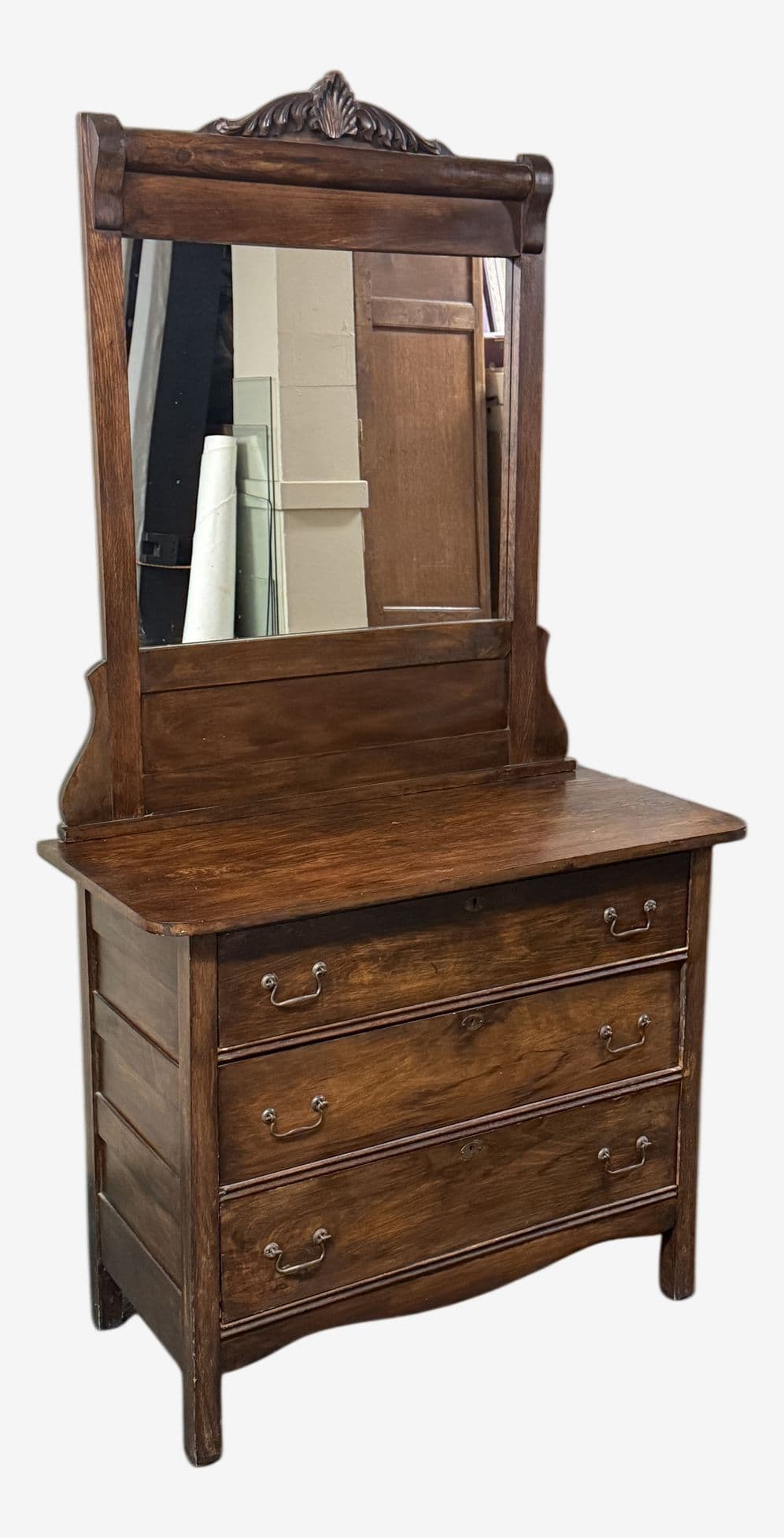 Victorian Eastlake Style Dresser With Mirror - Image 1
