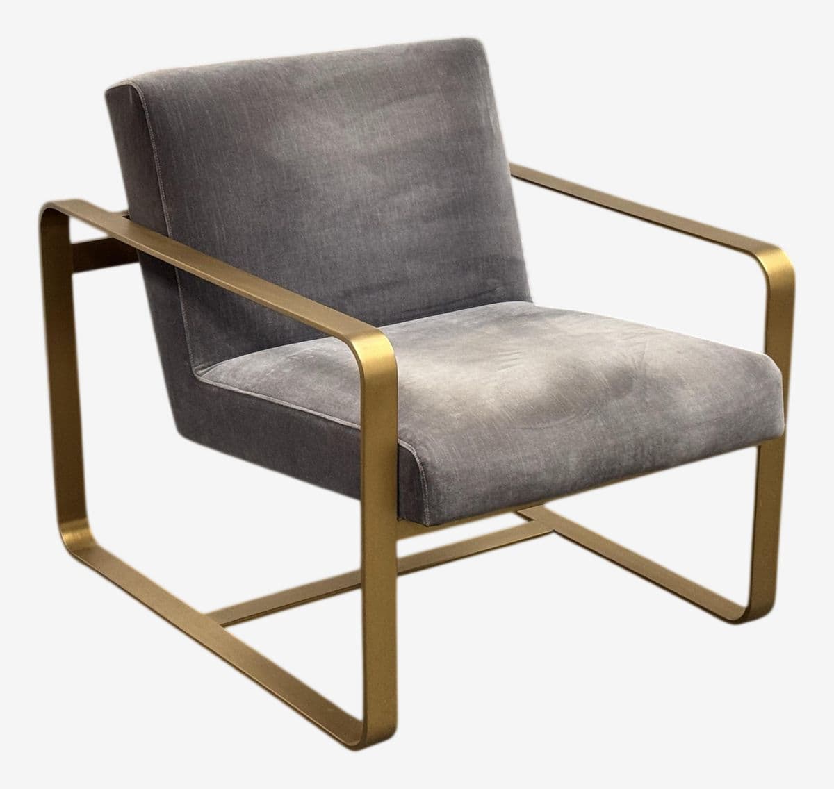 Restoration Hardware Miles Velvet + Brass Arm Chair - Image 1