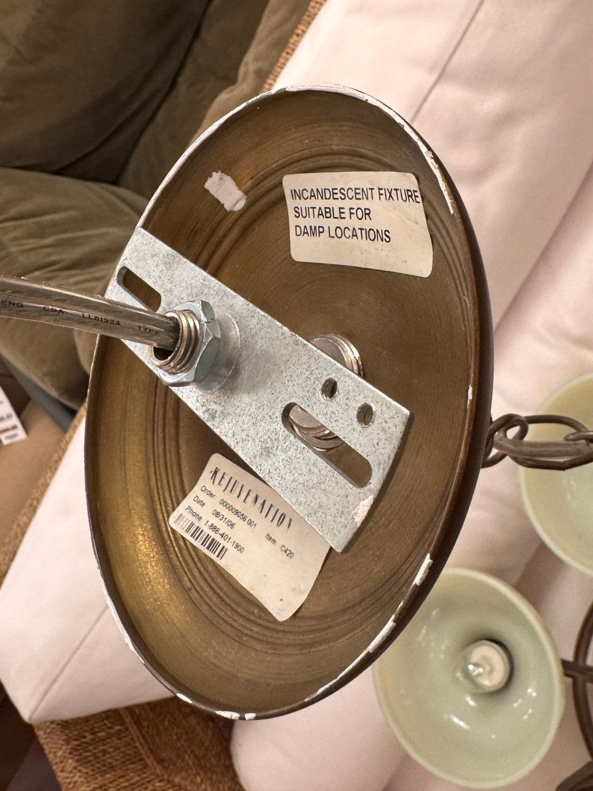 Rejuvenation Hardware Milky Glass Chandelier - Thumbnail 12