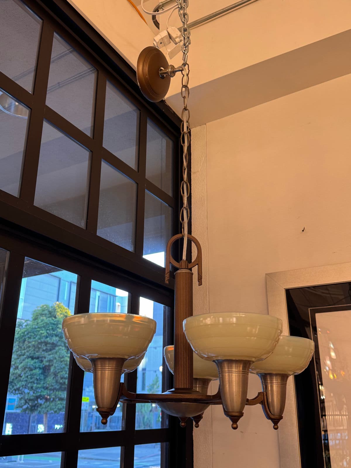 Rejuvenation Hardware Milky Glass Chandelier - Thumbnail 3