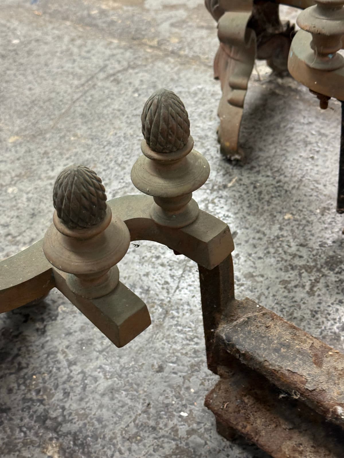 Antique Fireplace Andirons, Pair - Thumbnail 8