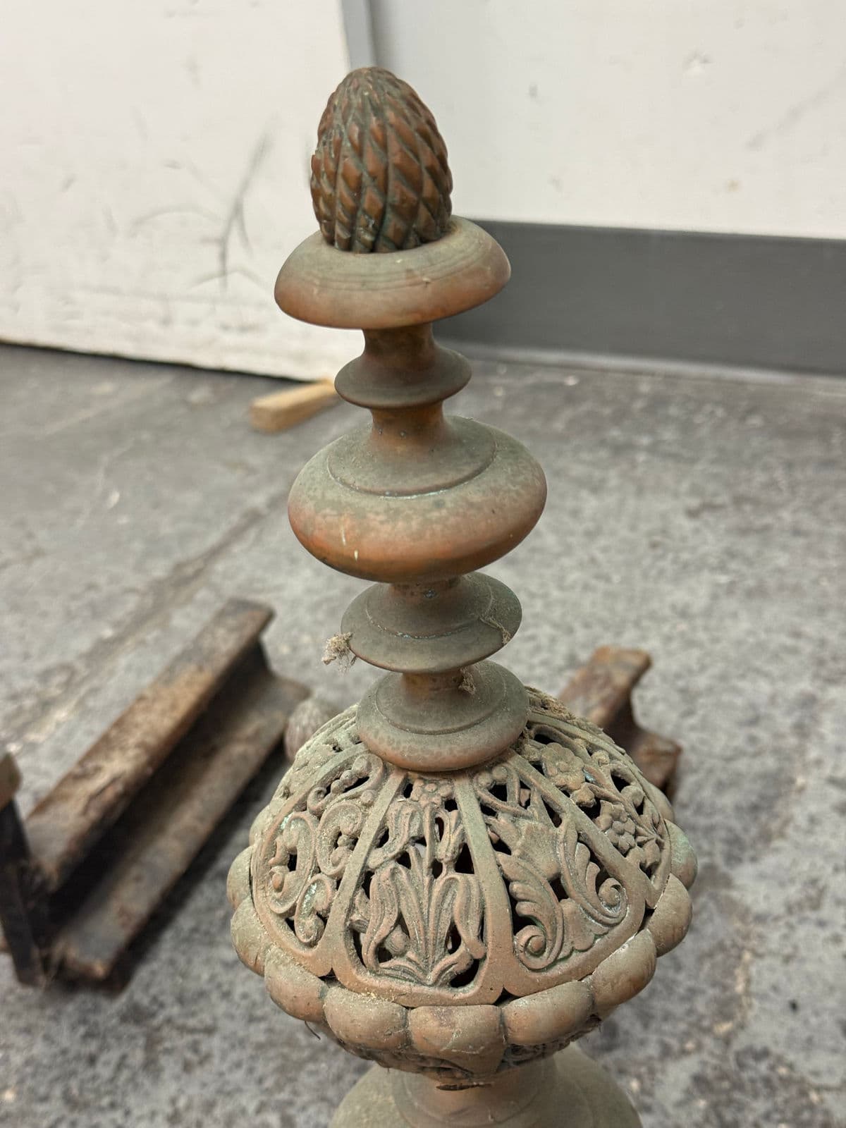 Antique Fireplace Andirons, Pair - Thumbnail 11