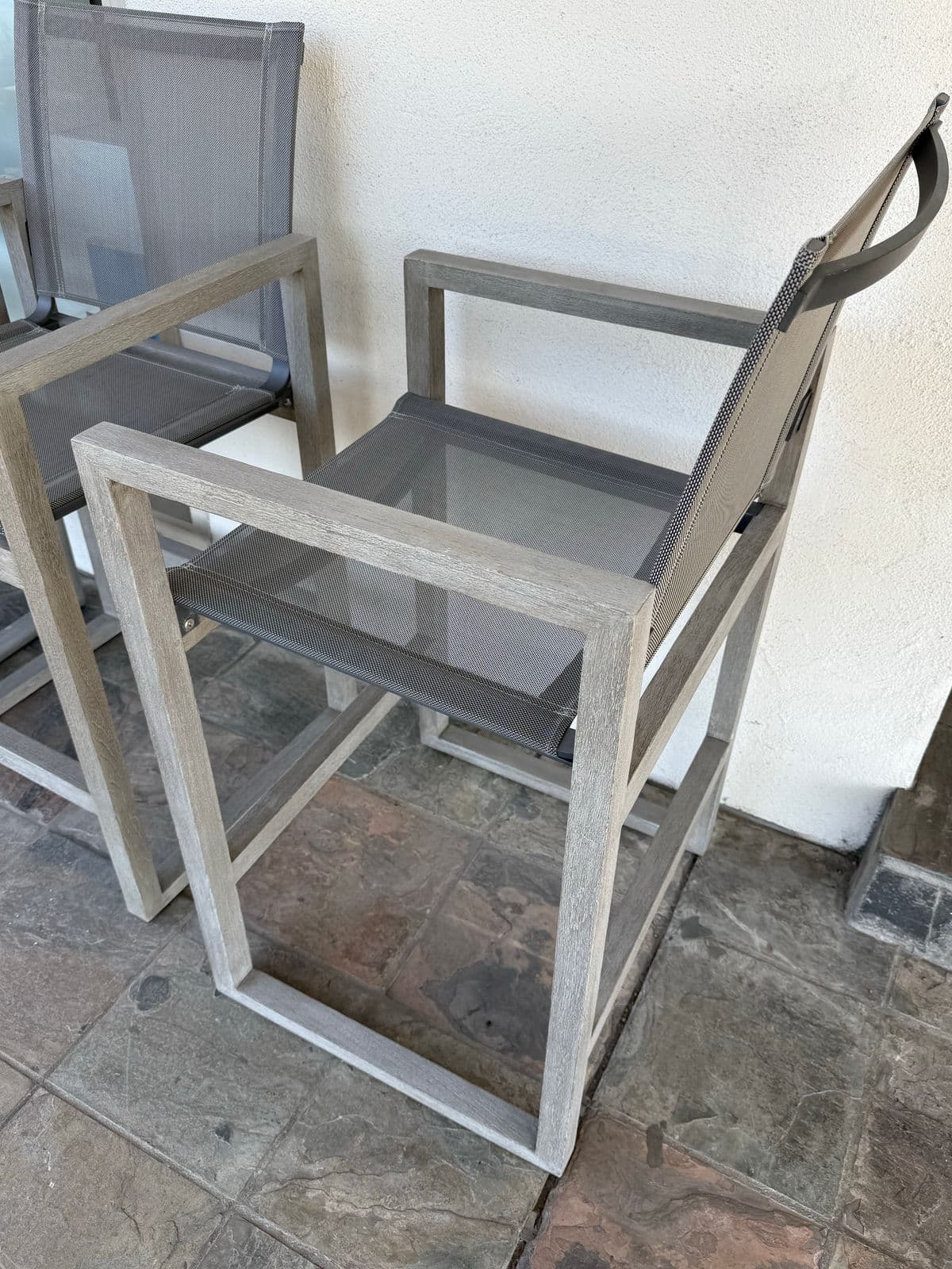 Restoration Hardware Aegean Teak Wood Counter Stools, Set of 4 - Thumbnail 8