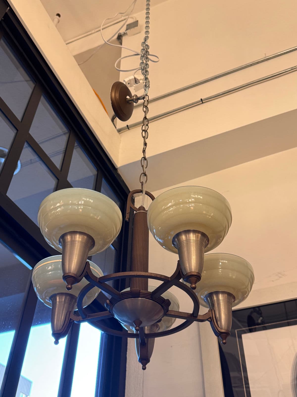 Rejuvenation Hardware Milky Glass Chandelier - Thumbnail 4