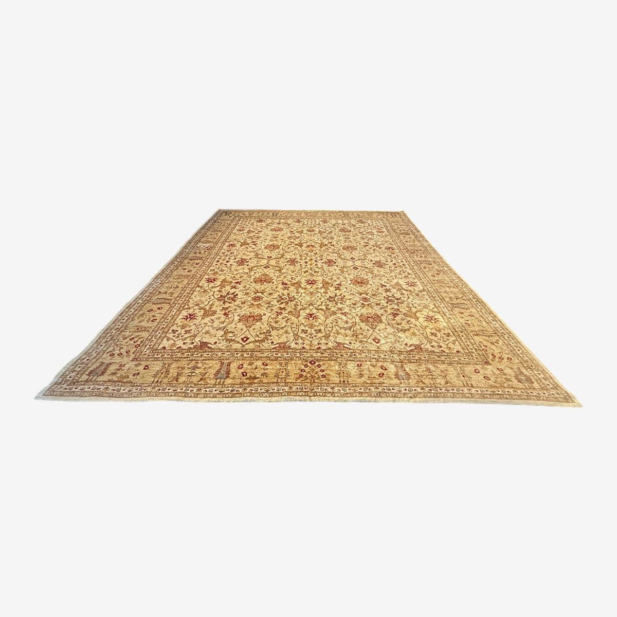 13ft 1in X 16ft 3in Pakistani Bidjar Wool + Silk Area Rug - Image 1