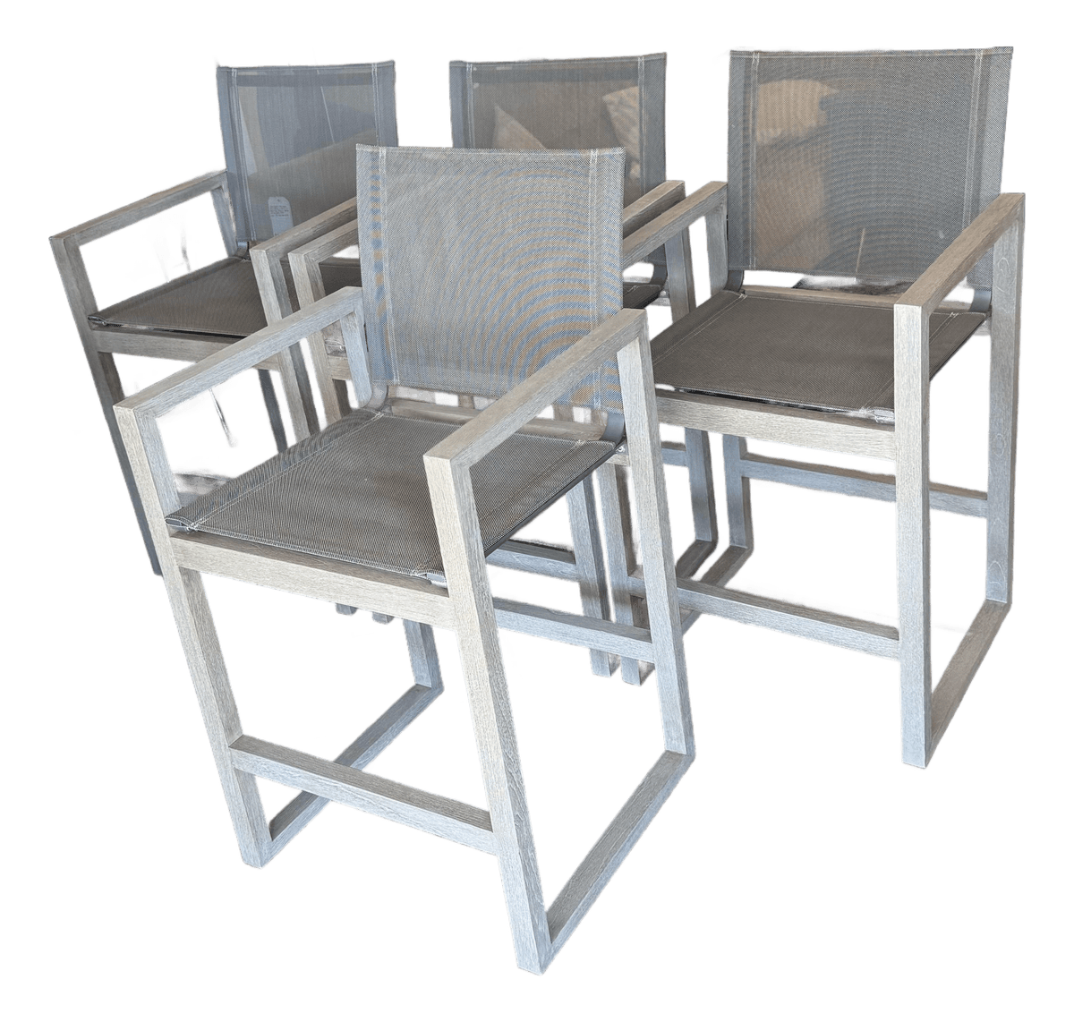 Restoration Hardware Aegean Teak Wood Counter Stools, Set of 4 - Thumbnail 2