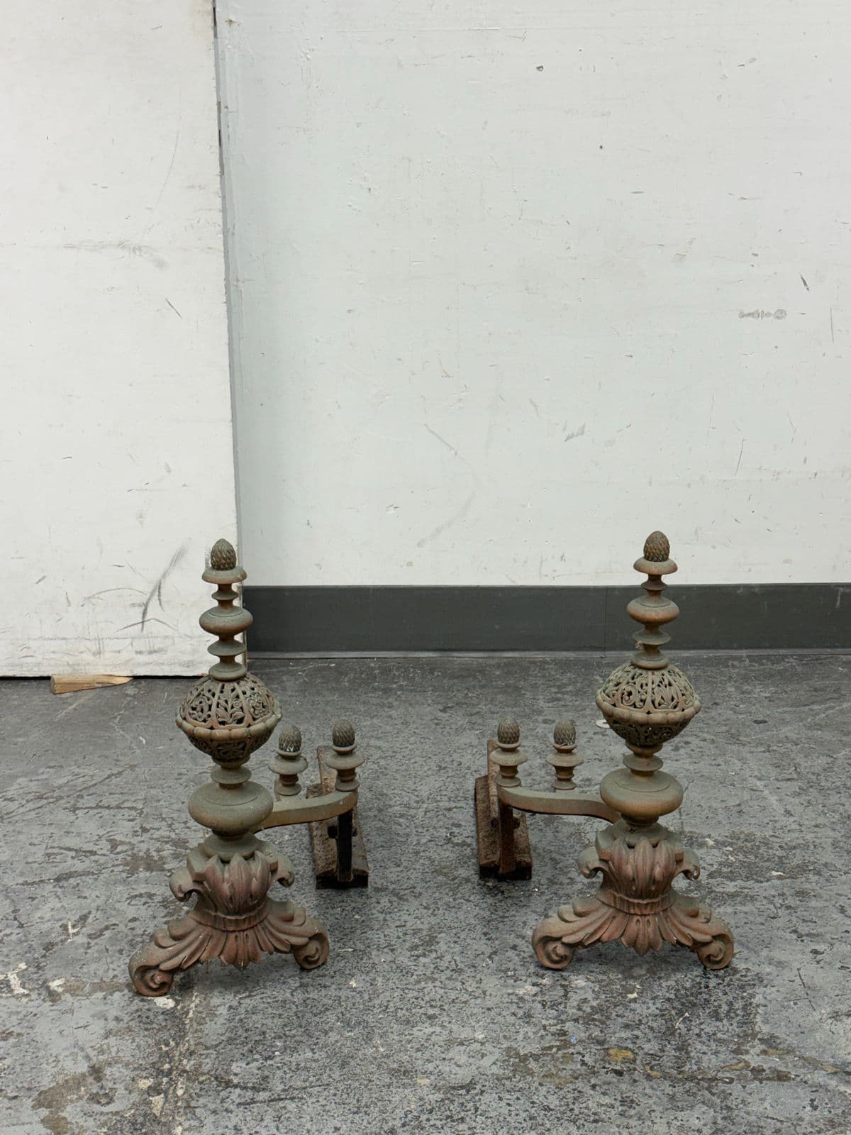 Antique Fireplace Andirons, Pair - Thumbnail 3