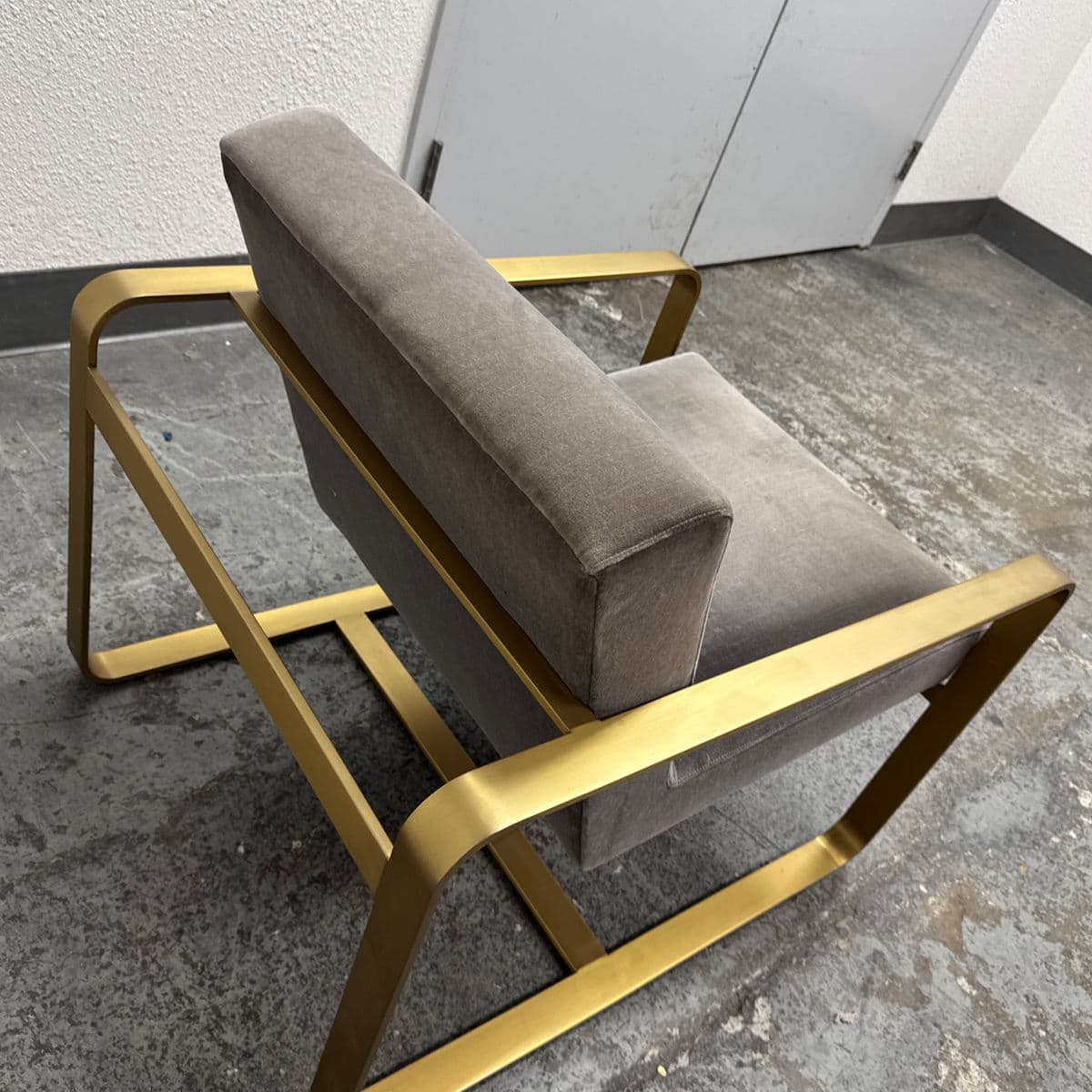 Restoration Hardware Miles Velvet + Brass Arm Chair - Thumbnail 13