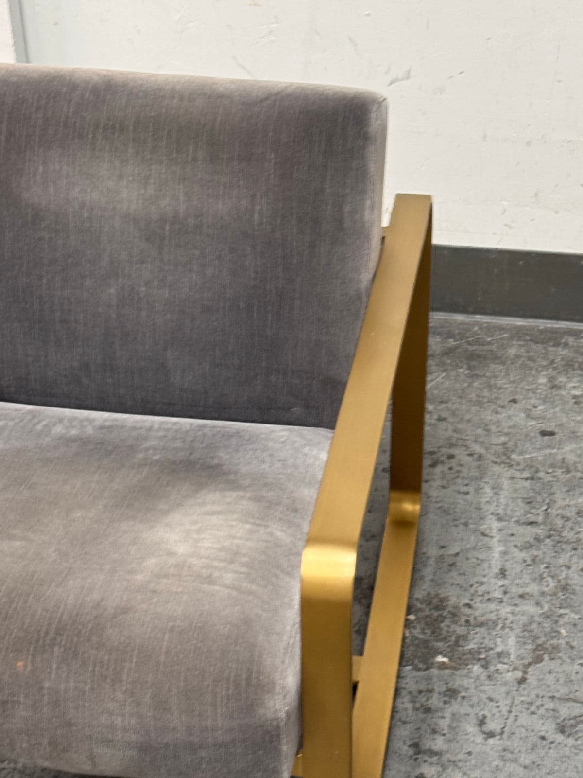 Restoration Hardware Miles Velvet + Brass Arm Chair - Thumbnail 8