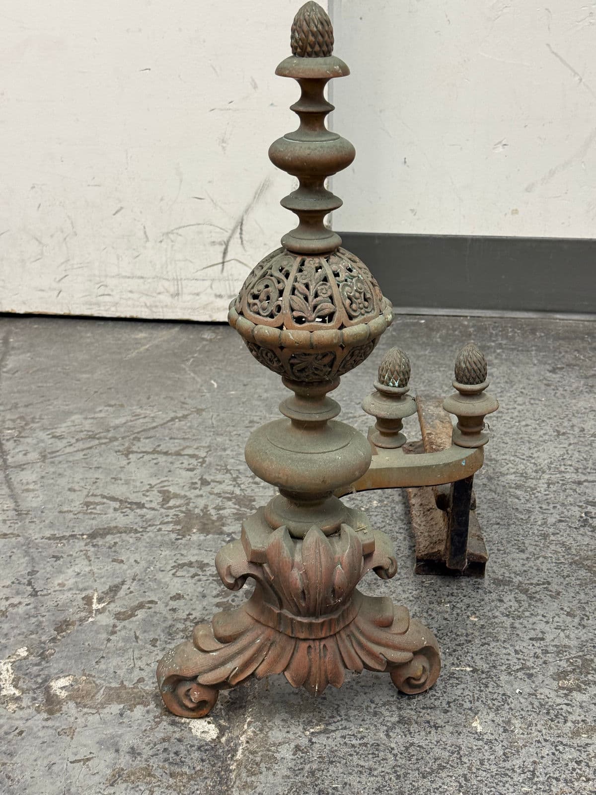 Antique Fireplace Andirons, Pair - Thumbnail 5