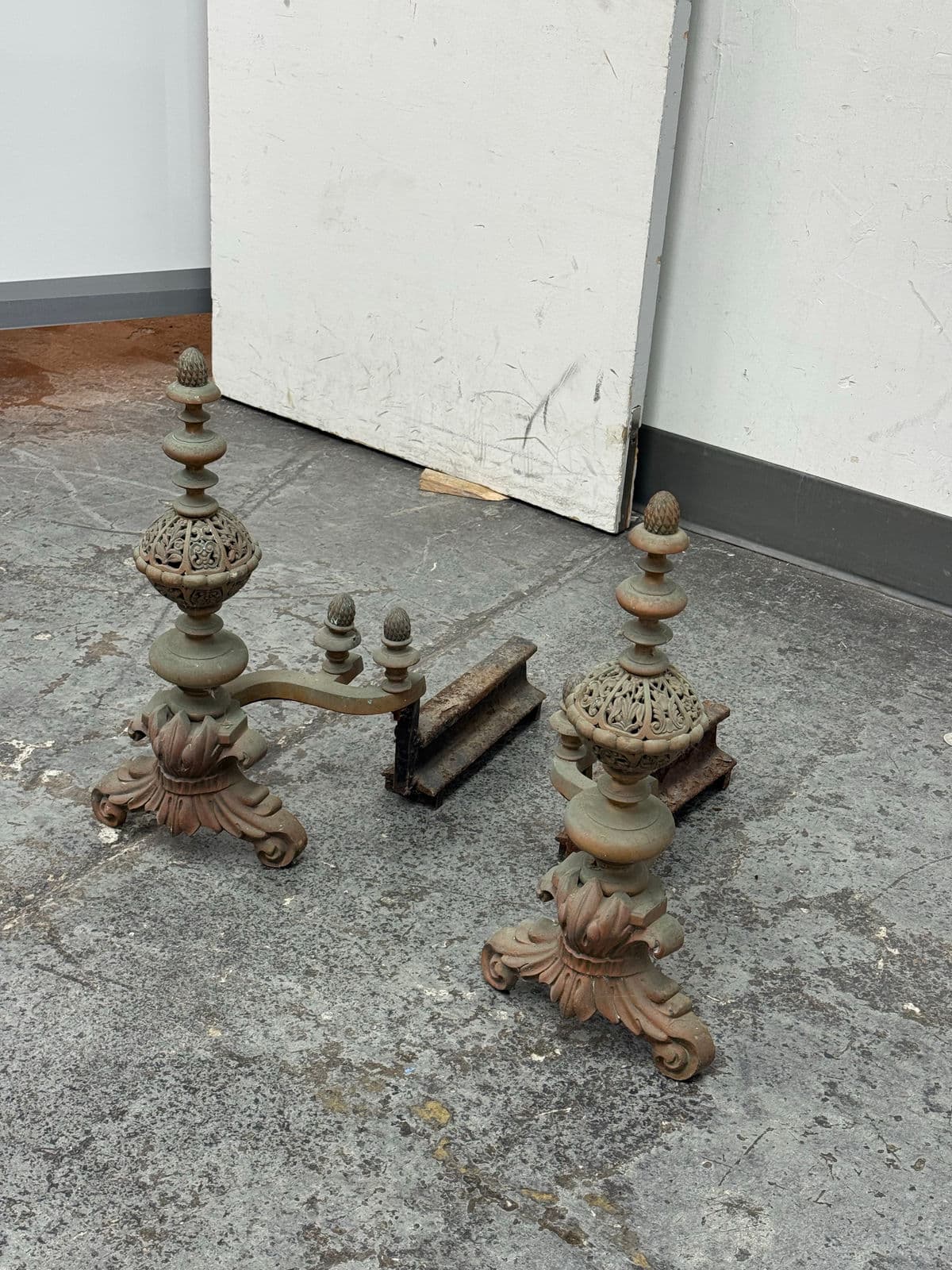 Antique Fireplace Andirons, Pair - Thumbnail 4