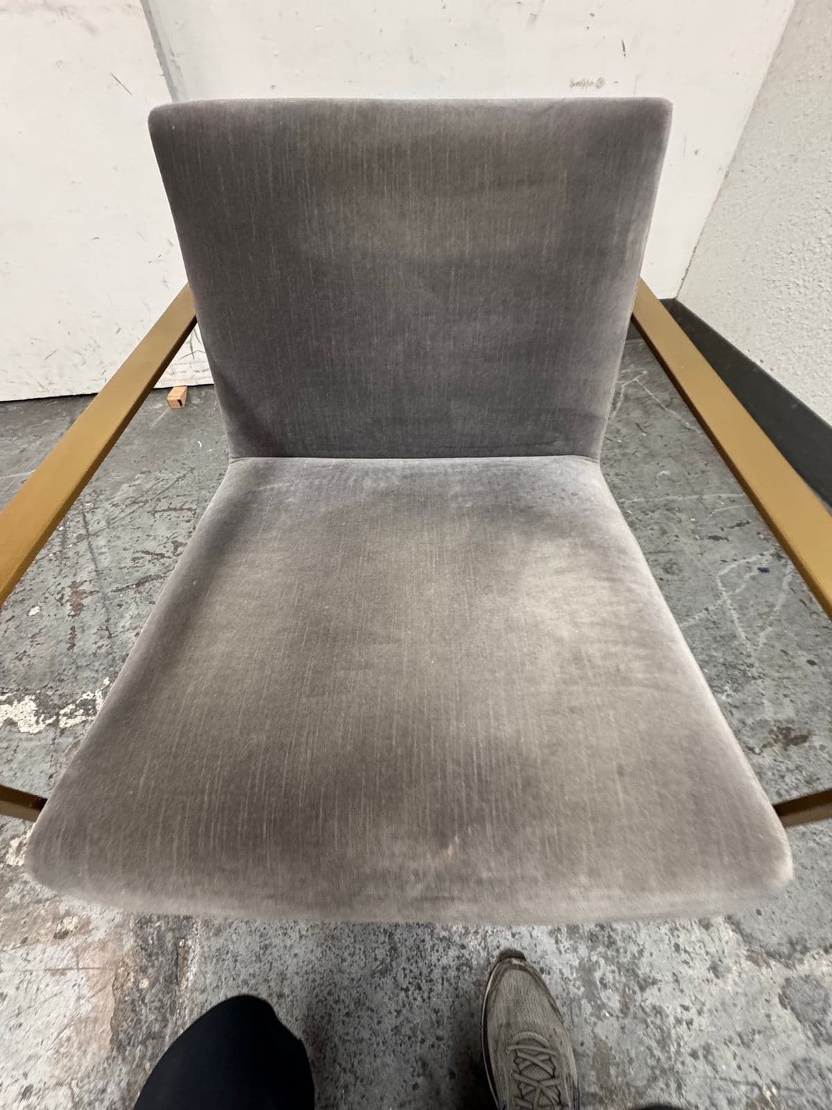 Restoration Hardware Miles Velvet + Brass Arm Chair - Thumbnail 5