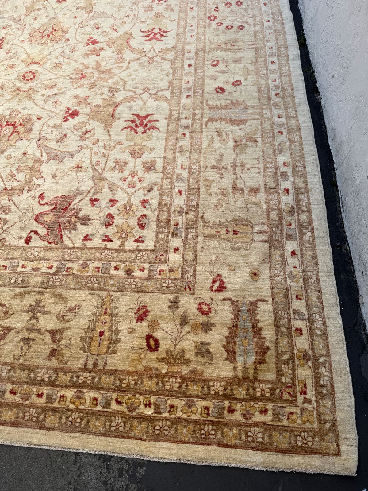 13ft 1in X 16ft 3in Pakistani Bidjar Wool + Silk Area Rug - Thumbnail 9