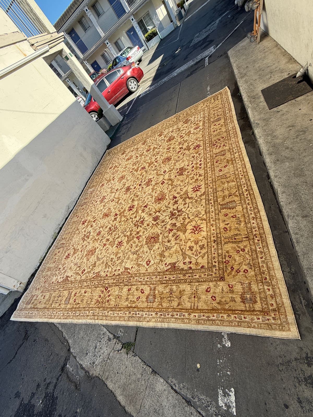 13ft 1in X 16ft 3in Pakistani Bidjar Wool + Silk Area Rug - Thumbnail 6