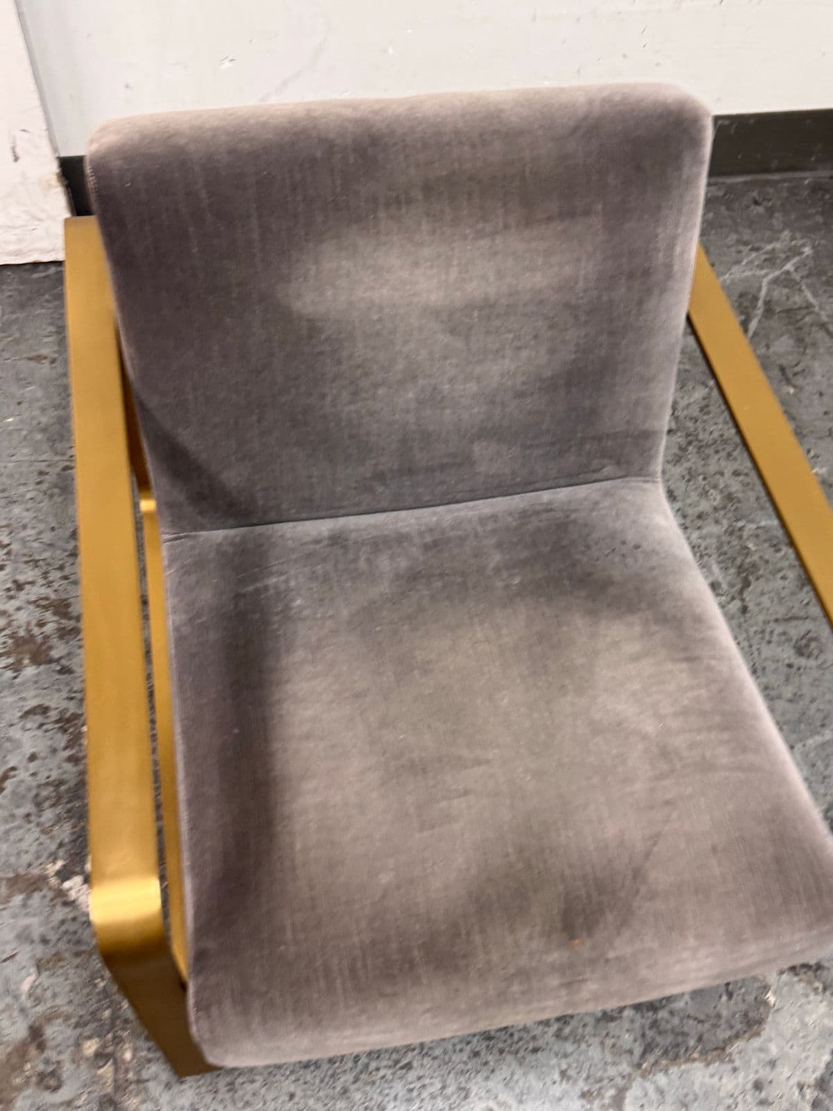 Restoration Hardware Miles Velvet + Brass Arm Chair - Thumbnail 6