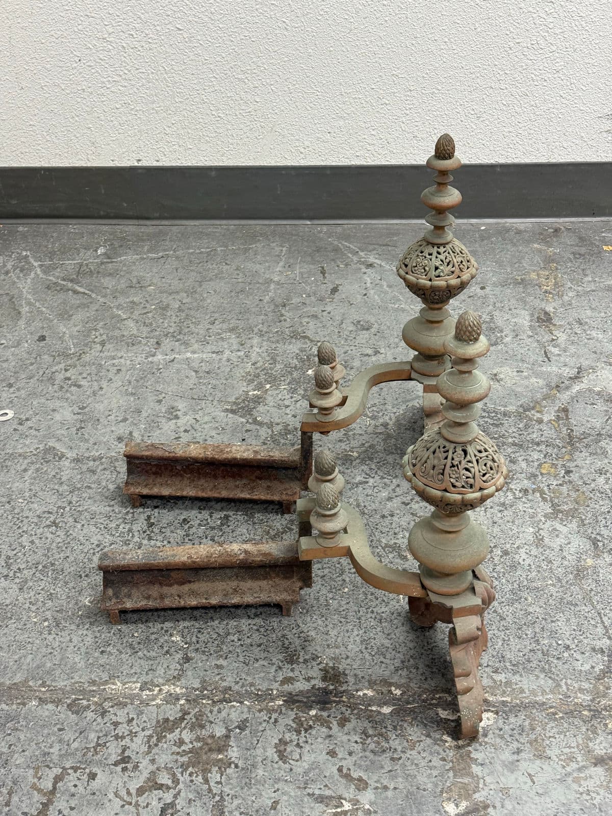 Antique Fireplace Andirons, Pair - Thumbnail 7