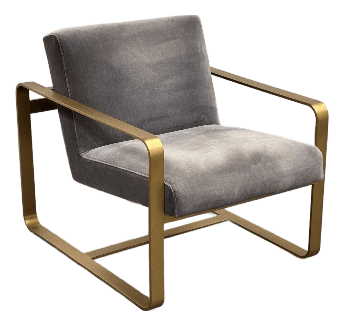 Restoration Hardware Miles Velvet + Brass Arm Chair - Thumbnail 2