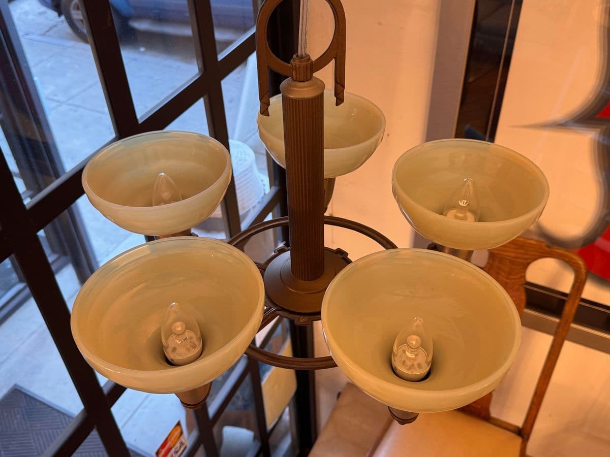 Rejuvenation Hardware Milky Glass Chandelier - Thumbnail 5