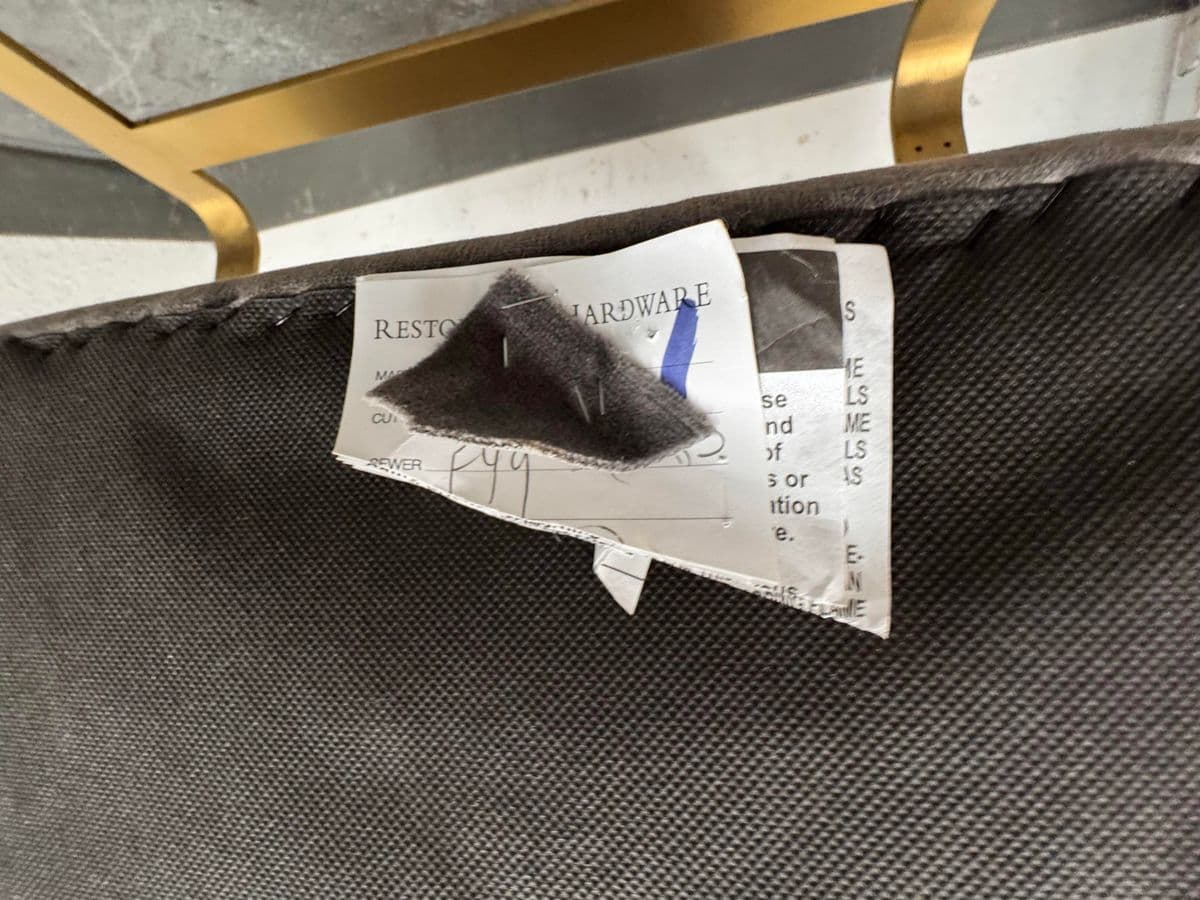 Restoration Hardware Miles Velvet + Brass Arm Chair - Thumbnail 4