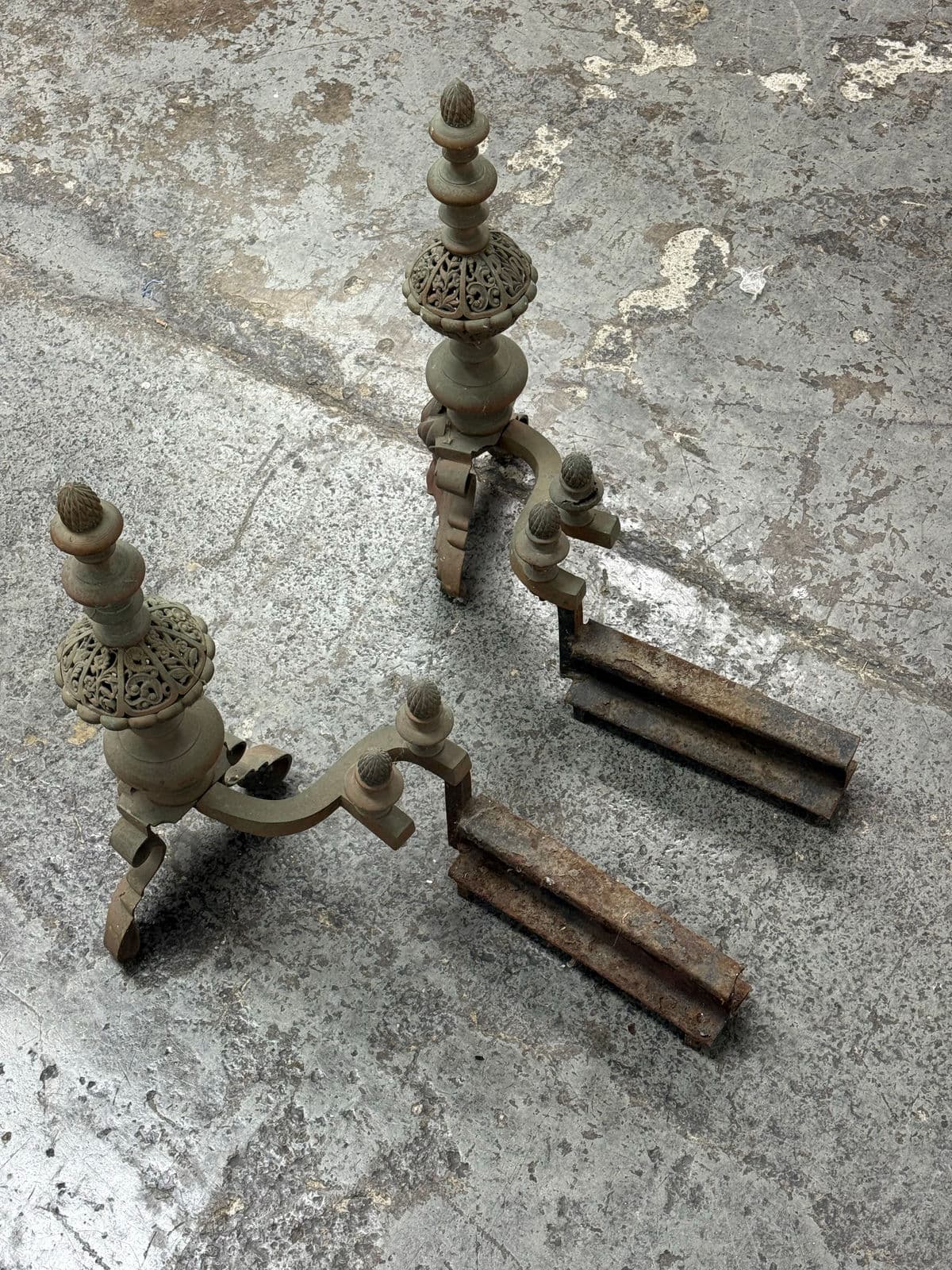 Antique Fireplace Andirons, Pair - Thumbnail 6