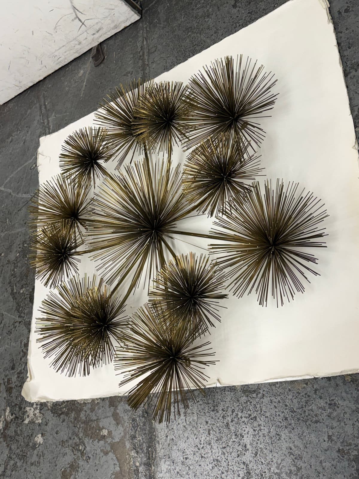 Curtis Jere Vintage Brass Sea Urchin/Dandelion Wall Sculpture - Thumbnail 3