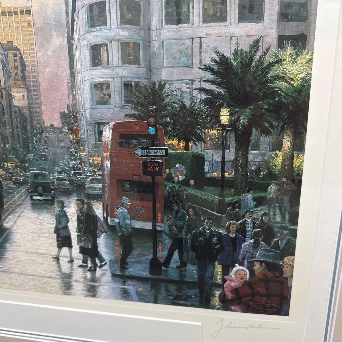 Circa 1990 Thomas Kinkade "San Francisco, Late Afternoon at Union Square", Signed - Thumbnail 6