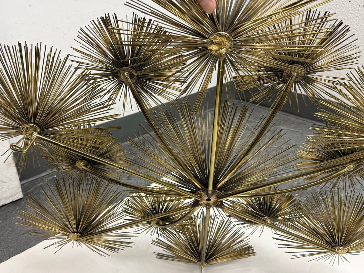 Curtis Jere Vintage Brass Sea Urchin/Dandelion Wall Sculpture - Thumbnail 13