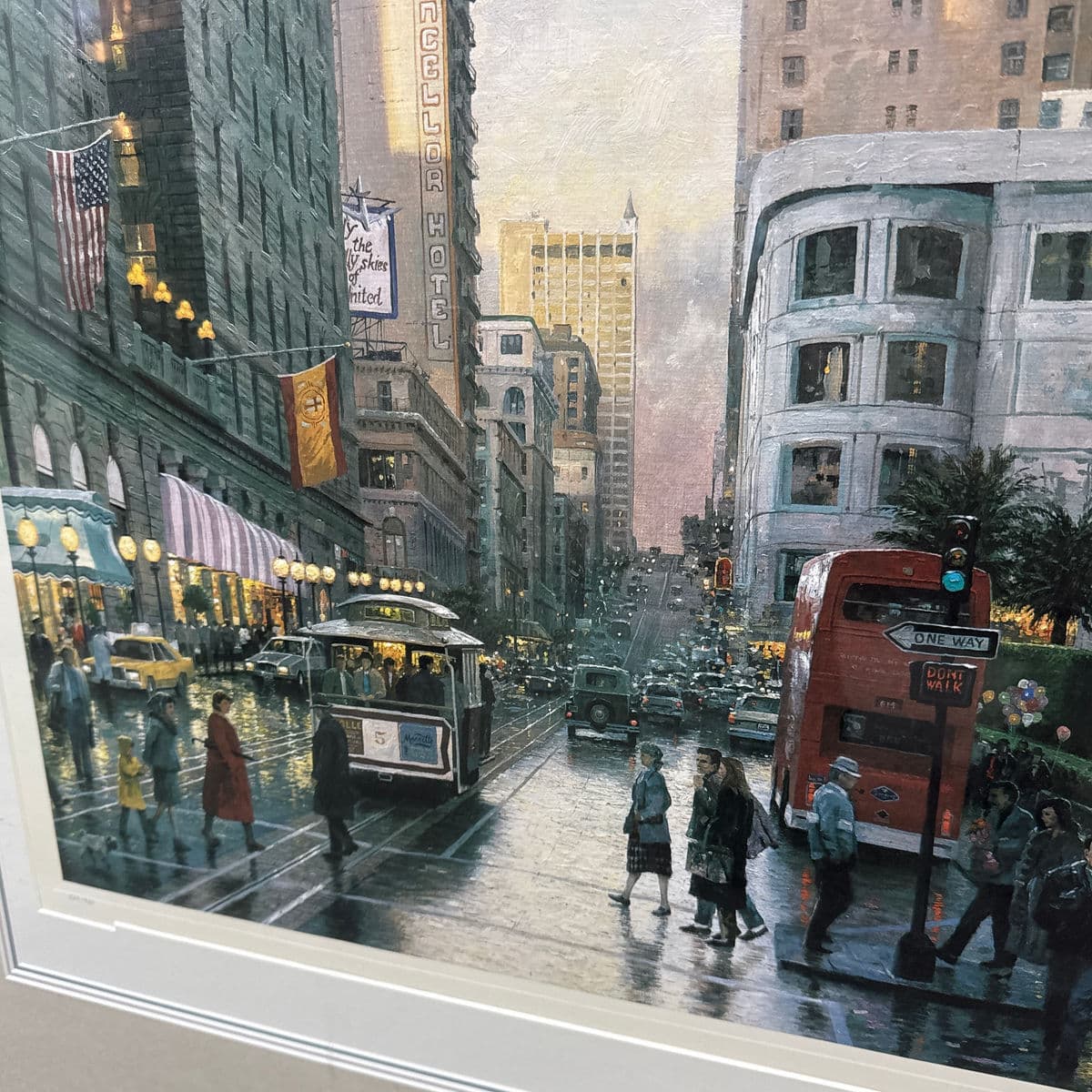 Circa 1990 Thomas Kinkade "San Francisco, Late Afternoon at Union Square", Signed - Thumbnail 7