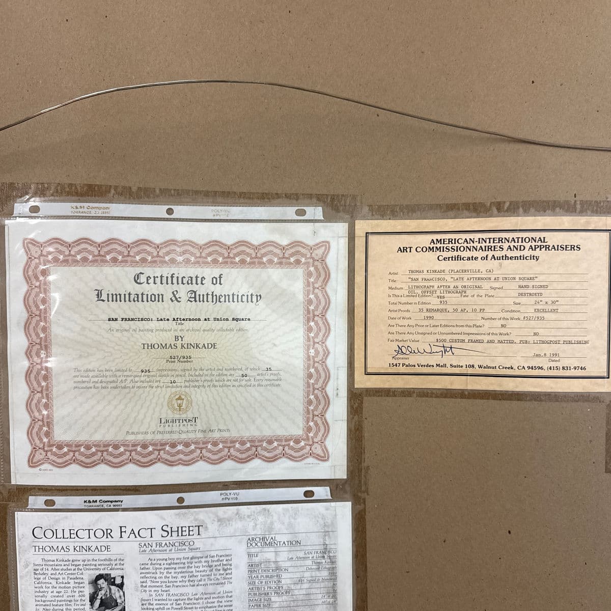 Circa 1990 Thomas Kinkade "San Francisco, Late Afternoon at Union Square", Signed - Thumbnail 13