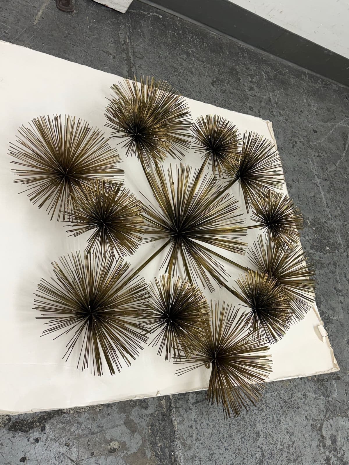 Curtis Jere Vintage Brass Sea Urchin/Dandelion Wall Sculpture - Thumbnail 4